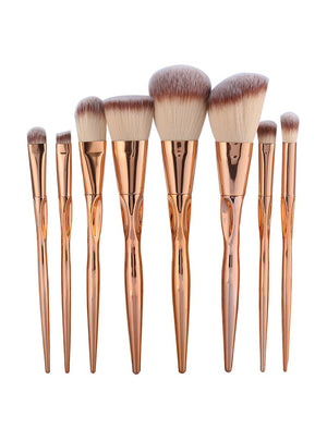 8pcs Metal Makeup Brushes Set Cosmetic Face Foundation 