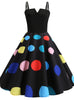Sexy Straps Print Big Swing Dress