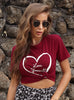 Love Heart Printed Short Sleeve T-shirt