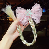 Colorful Braid Headband Kids Ponytail Holder Rubber