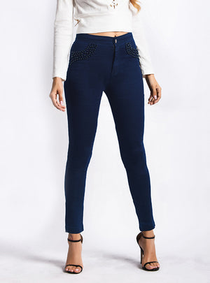 Bead Candy Elastic Slim Pants