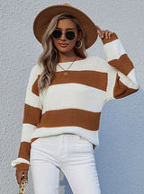 Turtleneck Loose Round Neck Color Matching Sweater