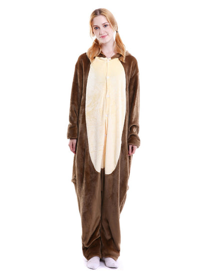 Brown Monkey Onesies Animal Pajamas For Women Men