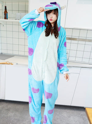 Cute Cartoon Conjoined Pajamas Sullivan Blue Cow