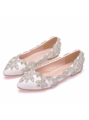 Rhinestone Flat Pointed Crystal Wedding Shoes