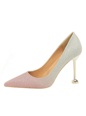 Shallow-pointed Shiny Gradient Shoes