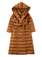 White Duck Down Stitching Hooded Down Jacket