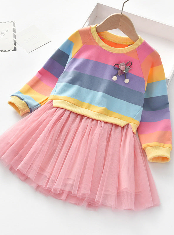 Rainbow Gauze Princess Dress