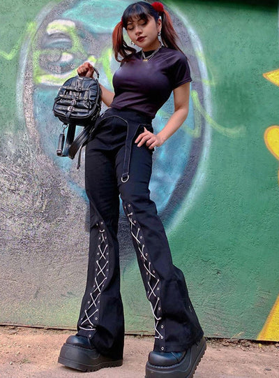 Straight Slim Slightly High Waist Trousers