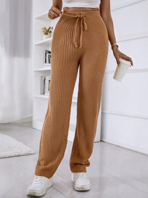 High Waist Slim Solid Color Stretch Trousers Pant