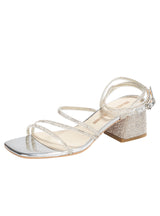 Thick-heeled Rhinestone Sandals