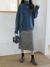 Women Korean Style Loose Warm Knitted Pullover