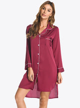 Shirt Lapel Button Bathrobe Sleepwear
