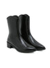 Pointed Bare Back Zipper Thick Heel Booties