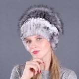Rabbit Fur Hat Female Winter Rex Fur Winter