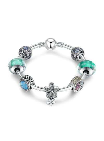 925 Sterling Silver Daisy Tropical Flamingo Bracelets