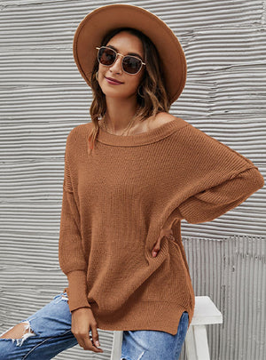 Turtleneck Neck Loose Solid Color Sweater