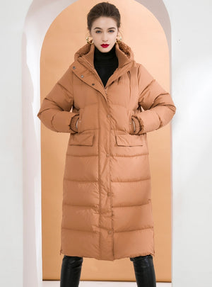 Thick Hooded White Duck Down Jacket Coat