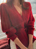 Women's Sweaters V-Neck Minimalist Lace Up 