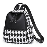 Large-capacity Contrast Rhombus Outdoor Travel Backpack