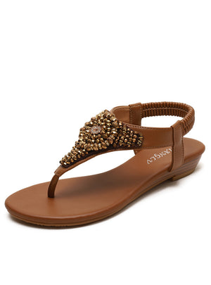 Clip Toe Rhinestone Seaside Holiday Sandals