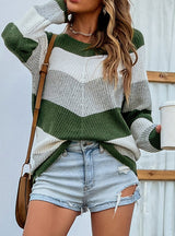 Turtleneck Color Matching Sweater