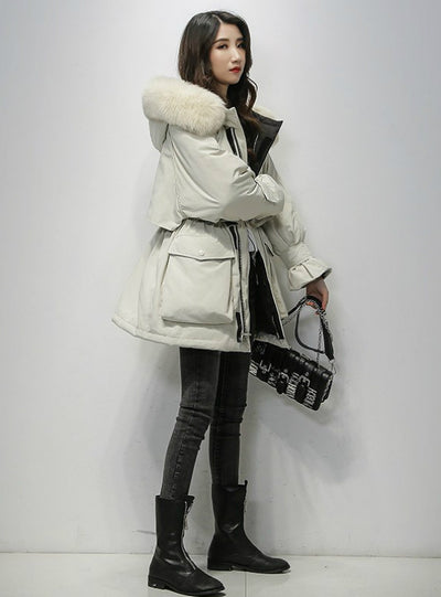 Winter Down Jacket Women Hat Ultra Light Duck