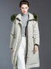 Middle-length Raccoon Fur Collar Coat