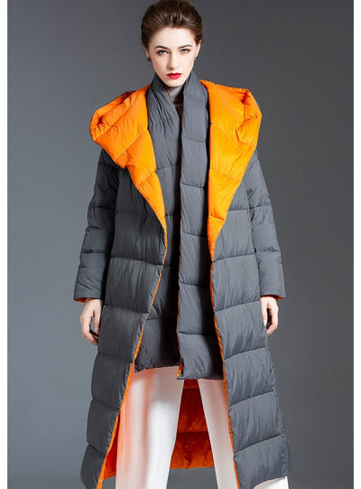 Thick Hooded White Duck Down Warm Coat