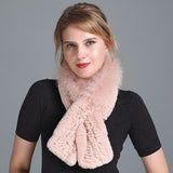 Rex Fur Scarf Women's Knitted Thick Warm