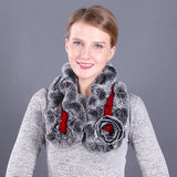 Lotus Leaf Rex Rabbit Fur Scarf Warm Fur Scarf
