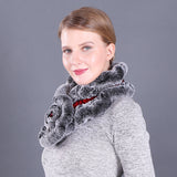 Lotus Leaf Rex Rabbit Fur Scarf Warm Fur Scarf