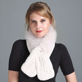 Rex Fur Scarf Women's Knitted Thick Warm