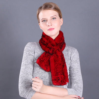 Women Warm Wool Rex Fur Scarf Neck Girl Winter