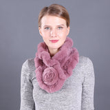 Lotus Leaf Rex Rabbit Fur Scarf Warm Fur Scarf