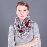Lotus Leaf Rex Rabbit Fur Scarf Warm Fur Scarf