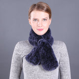 Women Warm Wool Rex Fur Scarf Neck Girl Winter