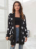 Star Print Knitted Cardigan Coat