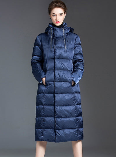 Loose Long-sleeved Over-the-knee Down Jacket