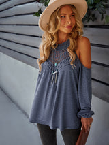 Lace Stitching Hollow Sexy T-shirt