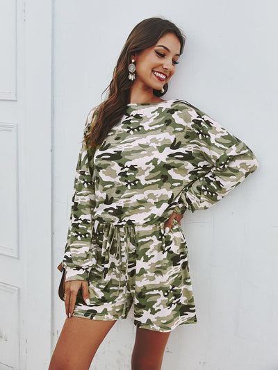 Camouflage One-piece Shorts Jumpsuits