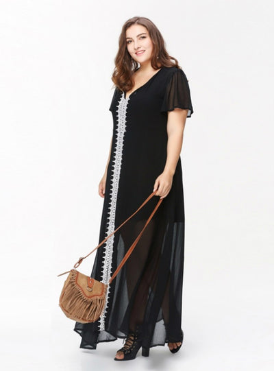 Long Night Dress Nightgown Sheer Maxi Dress