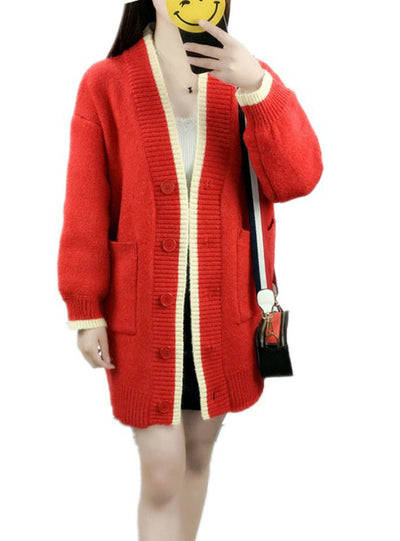 Long Sleeved Cardigan Long Thick Sweater Women