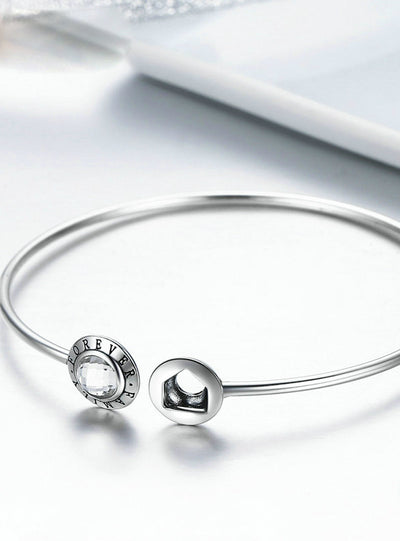 925 Sterling Silver Family Forever Clear 