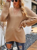 Leisure V-striped Pullover Sweater