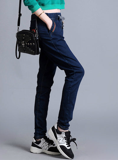 Women Boyfriend Jeans Woman Brand Dark Blue Jean