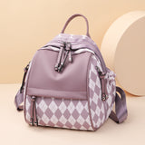 Soft Pu Contrast Color Small Shell Bag Backpack