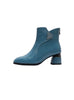 Rugged Pointed Leather Thick Heel Women's Boots