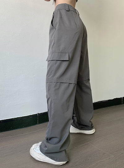 Loose Waist Pocket Frock Pant