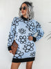 Women Flower Knitted Sweater Dress